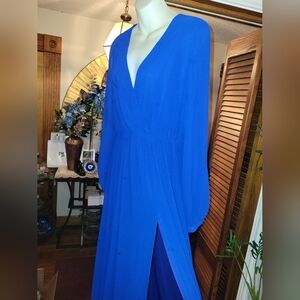 Chiffon blue maxi dress